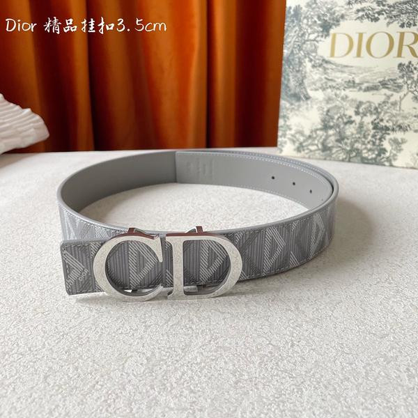 디올 CD 로고 다이아몬드 패턴 벨트 3.5cm