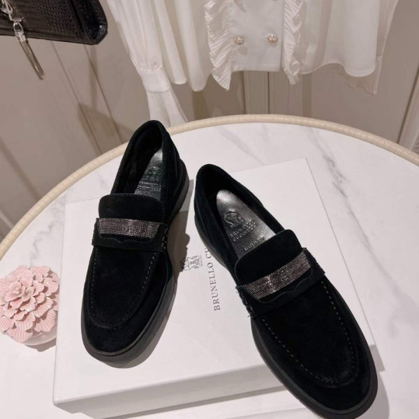 [Brunello Cucinelli] 브루넬로 쿠치넬리 모닐리 스웨이드 페니 로퍼