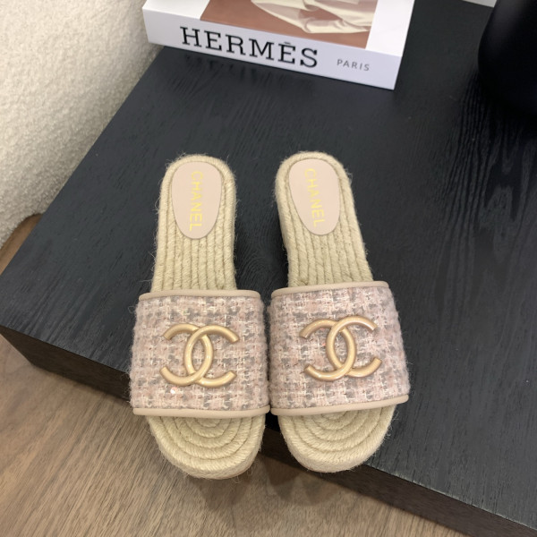 [ Chanel ] 샤넬 CC 에스파듀 통굽 샌들