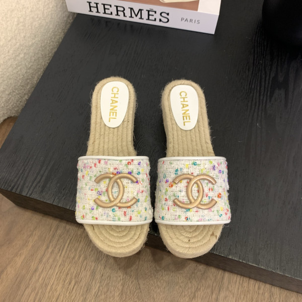 [ Chanel ] 샤넬 CC 에스파듀 통굽 샌들