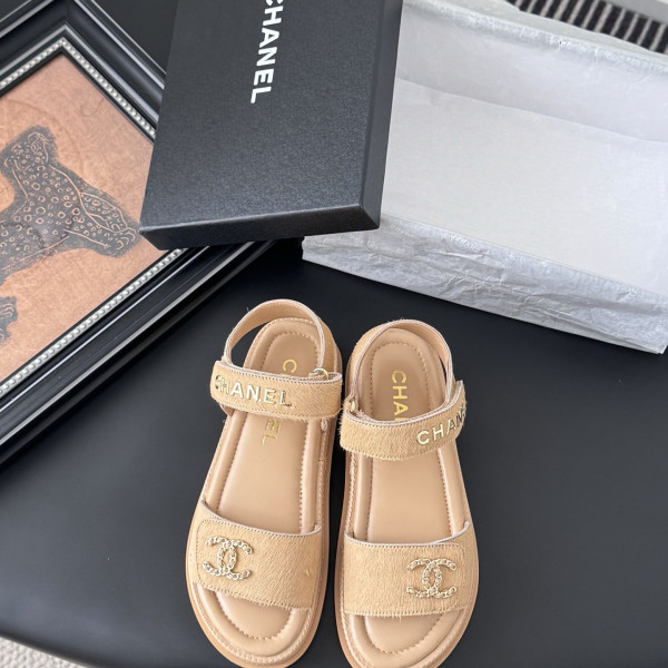 [ Chanel ] 샤넬 CC 벨크로 샌들