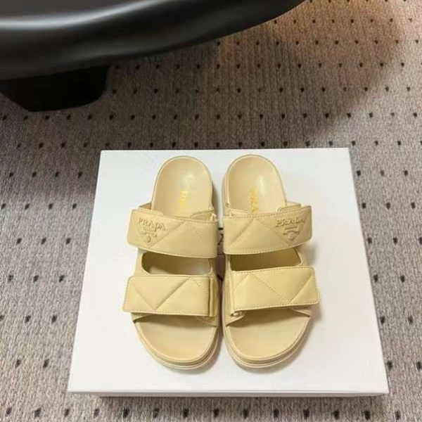 [Prada] 프라다 퀼팅 나파 가죽 슬라이드