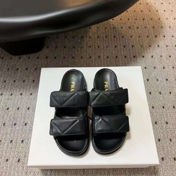 [Prada] 프라다 퀼팅 나파 가죽 슬라이드