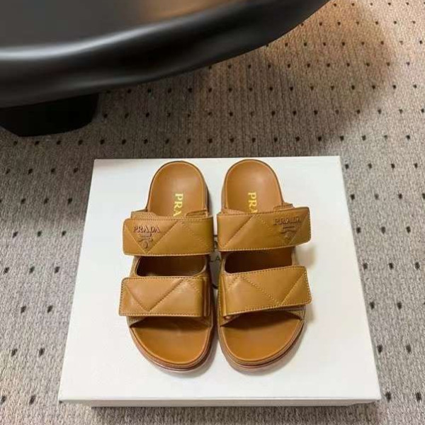 [Prada] 프라다 퀼팅 나파 가죽 슬라이드