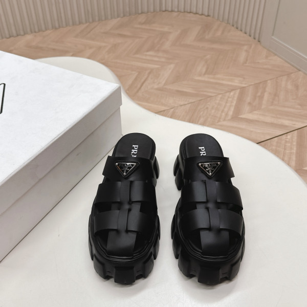 [ Prada ] 프라다 러버 모놀리스 슬라이드