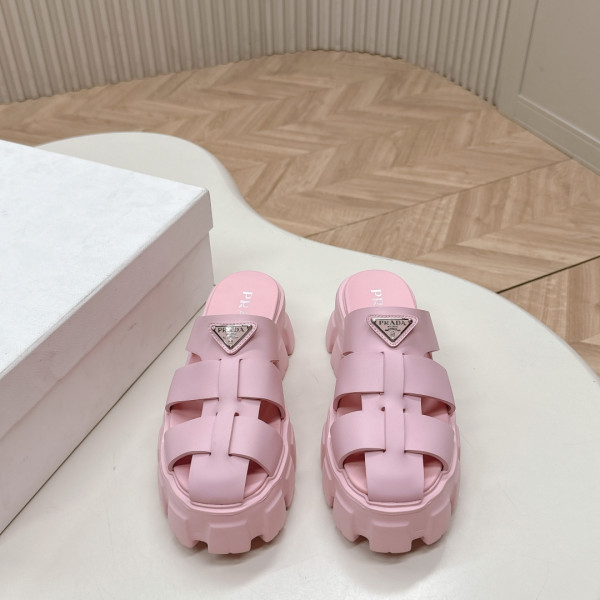 [ Prada ] 프라다 러버 모놀리스 슬라이드