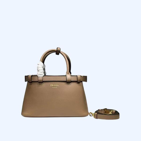 [Prada] 프라다 더블벨트 버클 가죽 핸드백 스몰