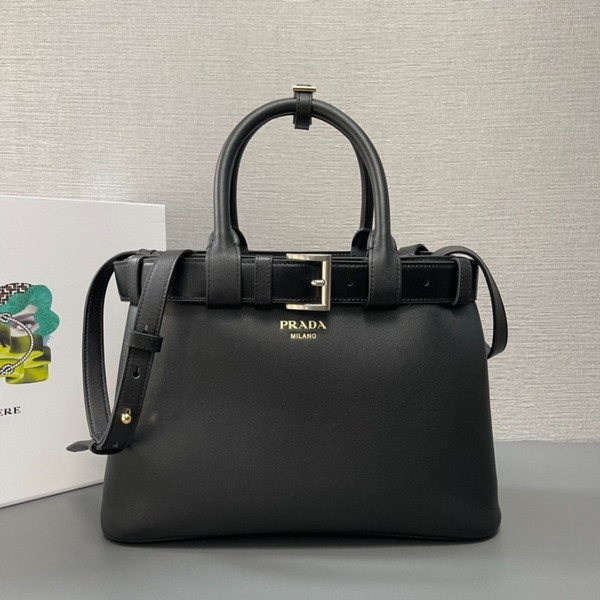 [ Prada ] 프라다 더블 벨트 버클 가죽 백 스몰