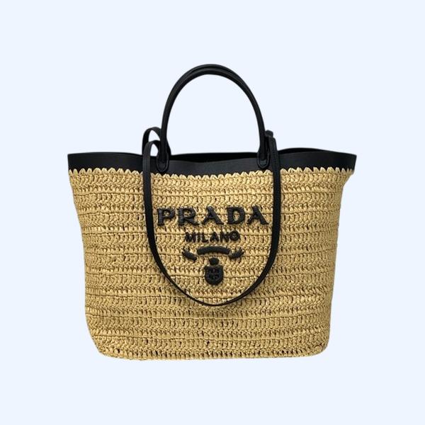 [ Prada ] 프라다 크로셰 가죽 토트백 라지