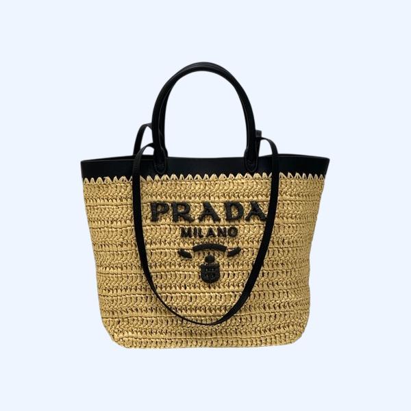 [ Prada ] 프라다 크로셰 가죽 토트백 미디엄