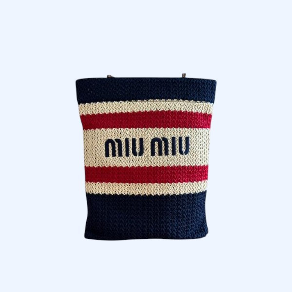 [ Miu Miu ] 미우미우 라피아 우븐 토트 백