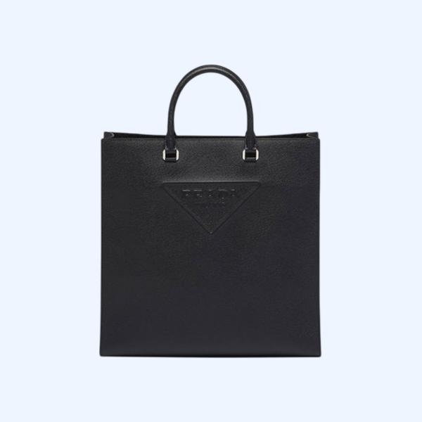 프라다 사피아노 가죽 토트백 블랙