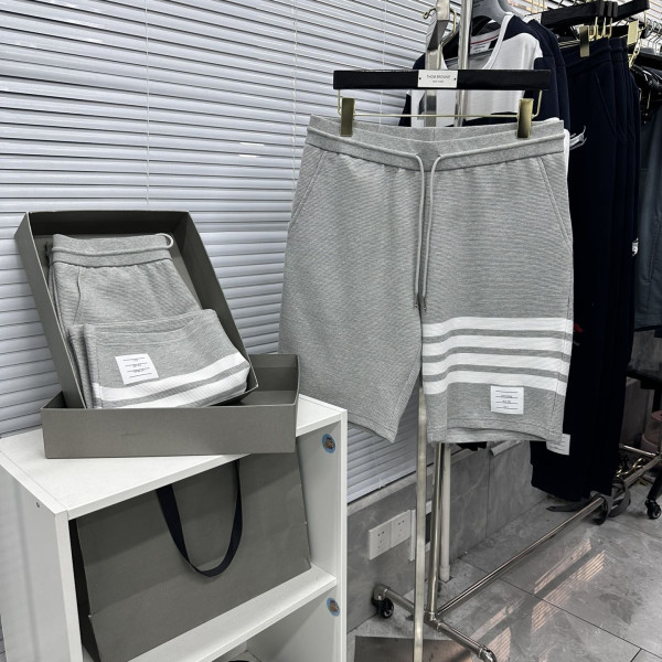 물결무늬 와플 격자 반바지