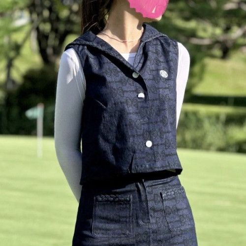 G포어 여성 데님 세일러 베스트