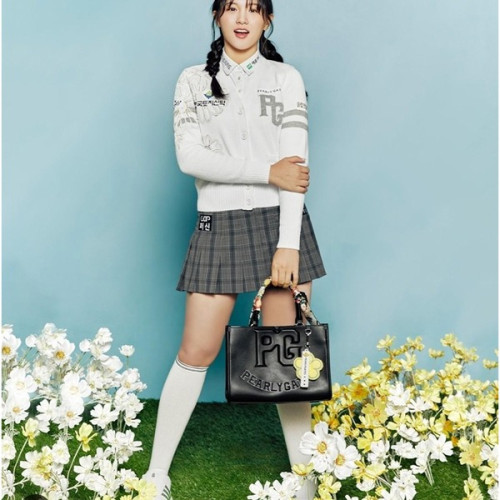 파리게E츠 스티치 플로럴 로고 니트 가디건