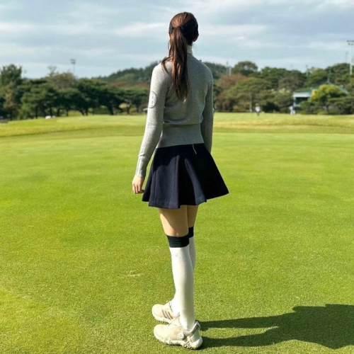 G포어 플레어 플리츠 스커트 (WOMEN)