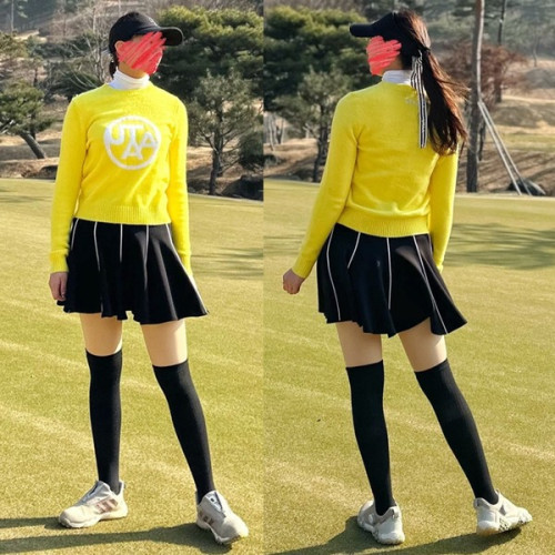 U타 네온 바로크 네오프렌 플레어 스커트 (WOMEN)