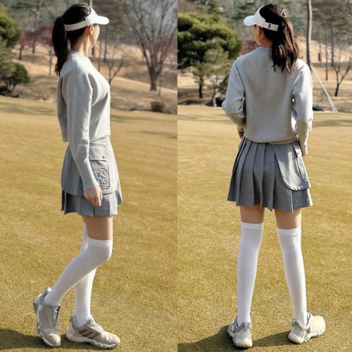 G포어 플리츠 랩 스커트 (WOMEN)