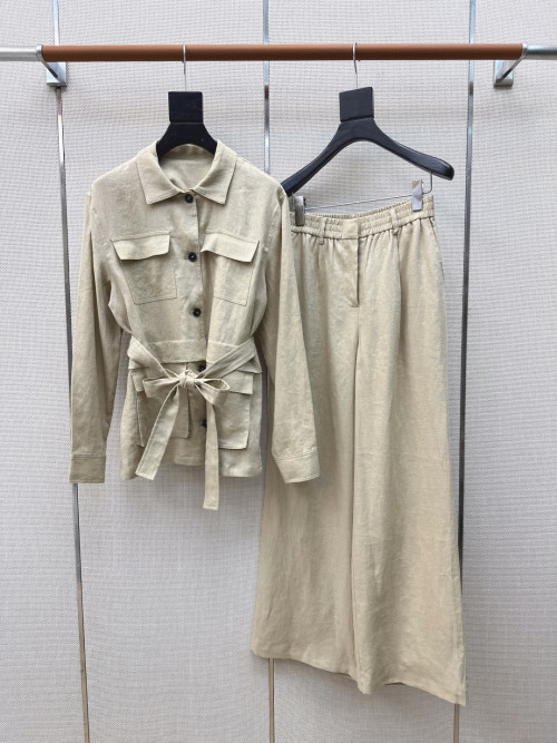 벨티드 린넨 칼라 자켓