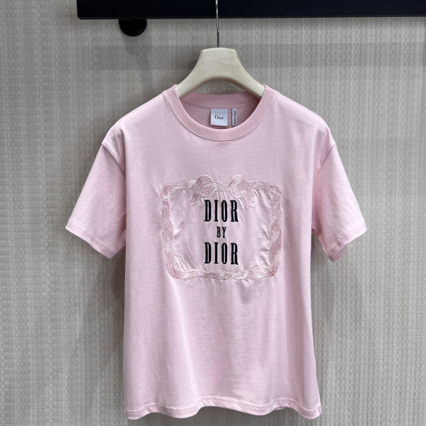 한정판 사쿠라 핑크 자수 티셔츠