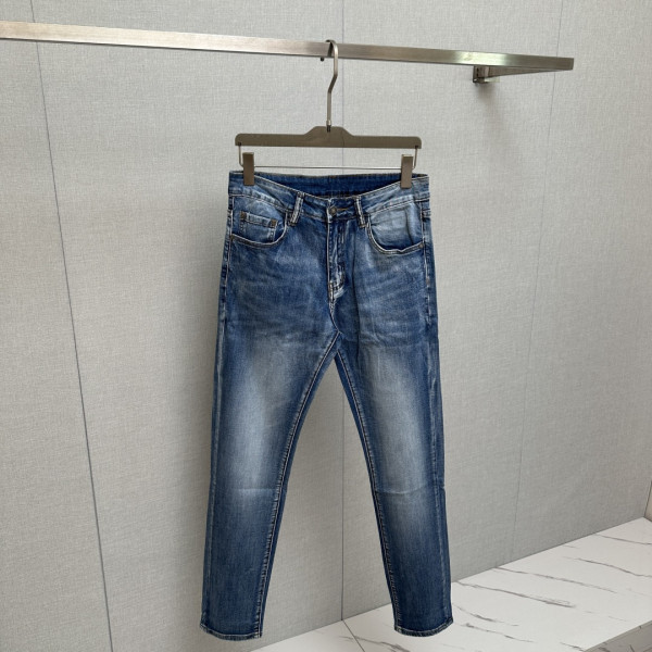 로고 프린트 워싱 데님 팬츠
