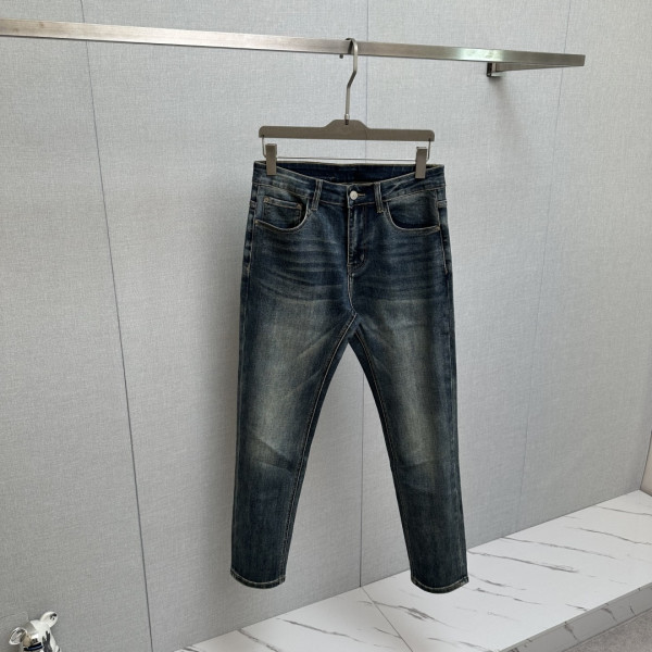 로고 프린트 워싱 데님 팬츠