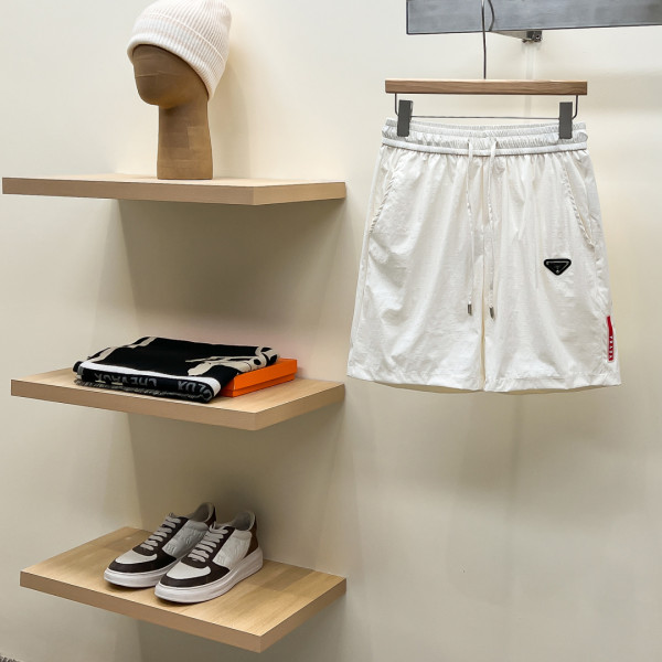 여름 한정 배색 드로스트링 캐주얼 반바지
