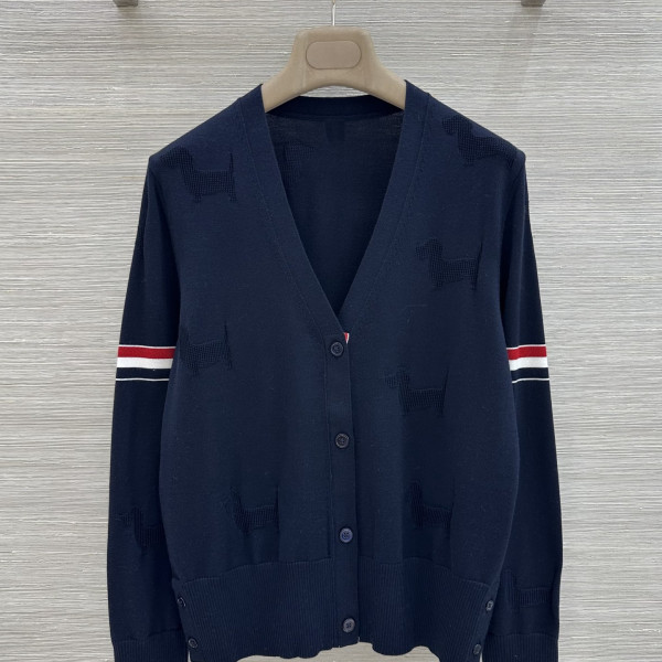강아지 인타르시아 메리노 울 니트 가디건